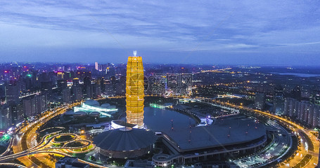 河南郑州郑东新区夜景